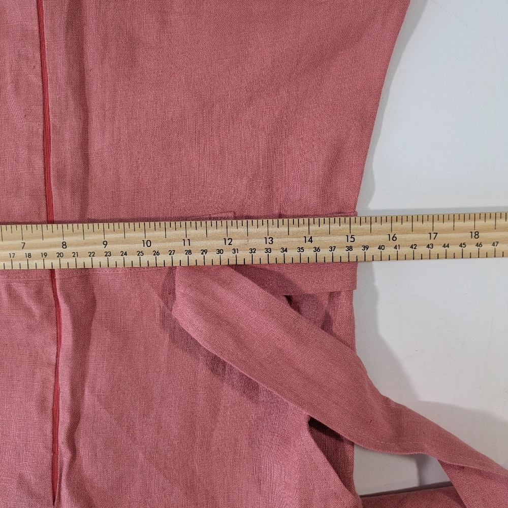 NWT Oda Lux 100% Linen Sleeveless Belted Jumpsuit Dusty Rose 36 - Picture 9 of 15